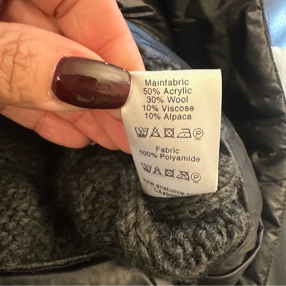 Anatomie Nina Black Knit & Puffer Hooded Jacket XS Utilitycore Quiet Luxury - Picture 8 of 9